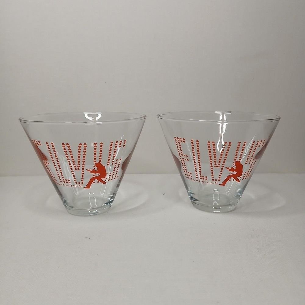 Vintage Cocktail Glasses Set Elvis Presley - Picture 7 of 10